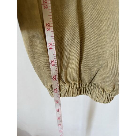 Pretty Little Thing Pants 6 Cargo Tapered Pockets Green Elastic Waist Boho - Picture 8 of 13